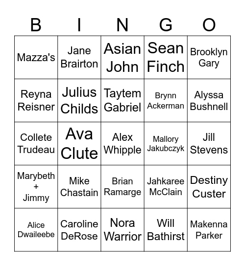 Black Out Wednesday Bingo Card