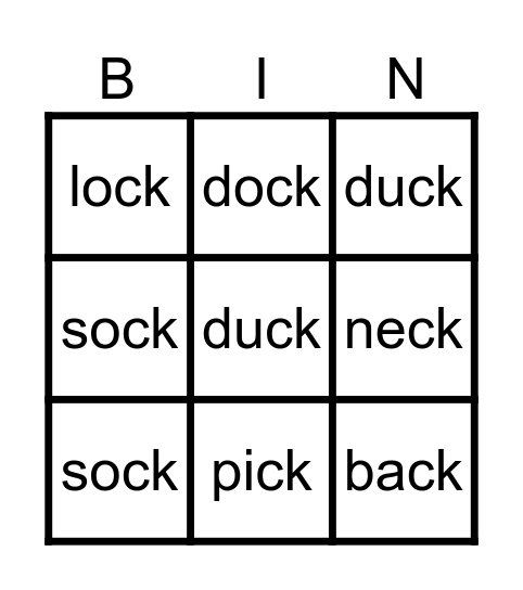 /ck/ Bingo Card