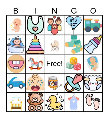 Baby Shower Elisa Bingo Card