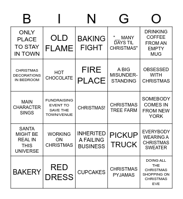 Christmas Movie Bingo Card