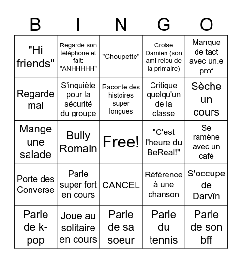 BING'LOL Bingo Card