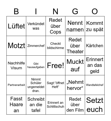 Recher Bingo Card