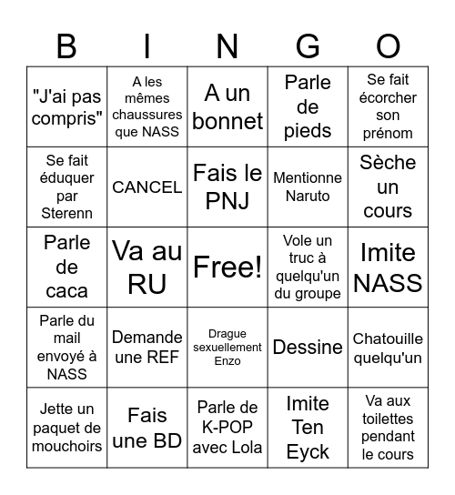 DARVÎN'GO Bingo Card