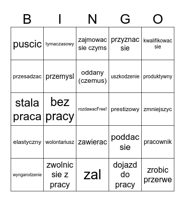 My Perspectives - 2 PL Bingo Card