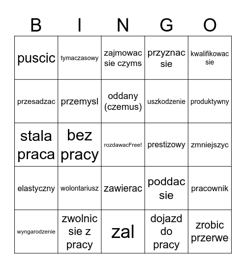 My Perspectives - 2 PL Bingo Card