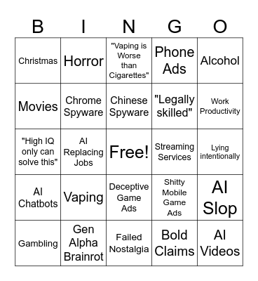 Content BINGO Card