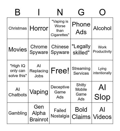 Content BINGO Card