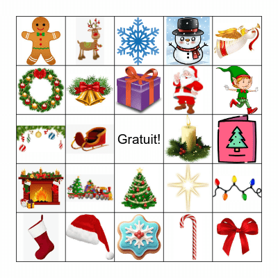 Noël Bingo Card
