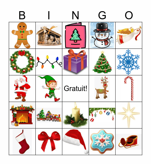 Noël Bingo Card