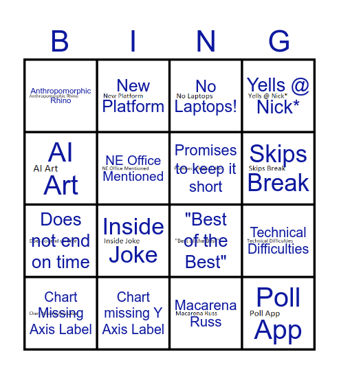AEGIS CORP. MTG BINGO 2024 Bingo Card
