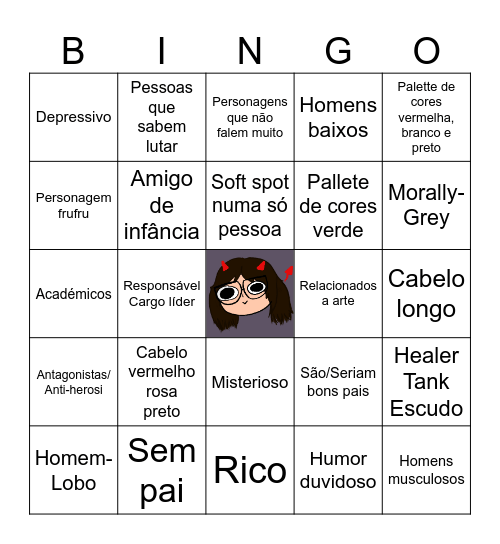 Personagens fav da Inês Bingo Card