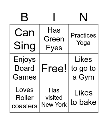 Find Someone Who Bingo Card