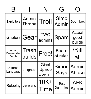 The Chosen One Bingo Card