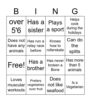 Find Someone Who Bingo Card