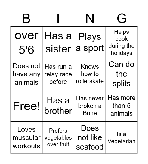 Find Someone Who Bingo Card