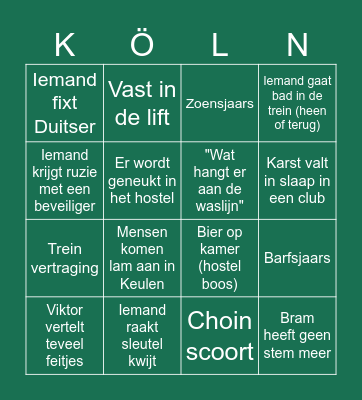 Commissiekaart Keulen Bingo Card