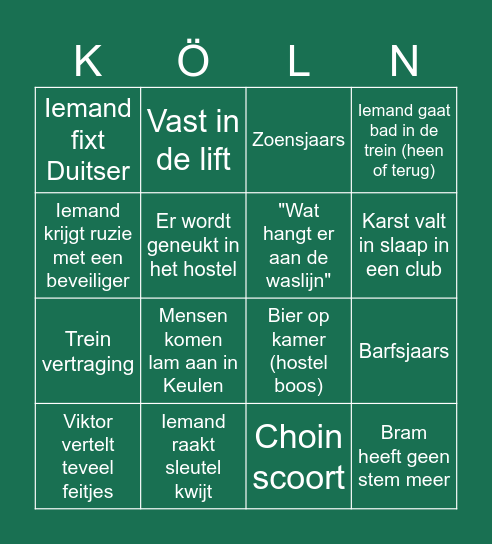 Commissiekaart Keulen Bingo Card