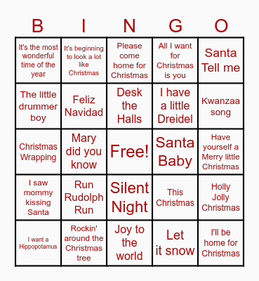 HOLIDAY MUSIC Bingo Card