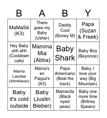 BABY Bingo Card