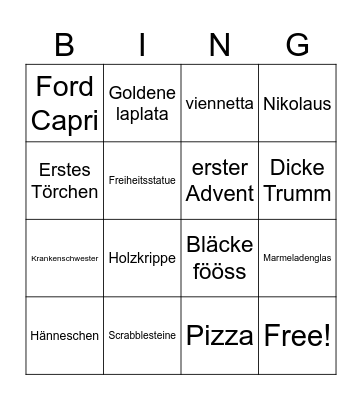 Adventsbingo Card