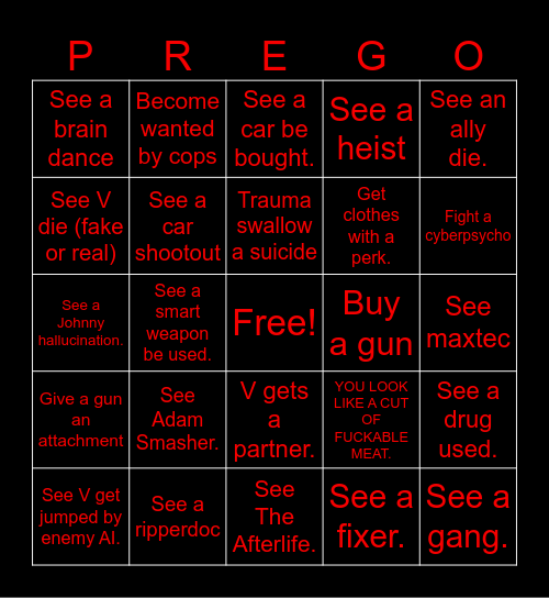 bingo for those 5 months in Bingo Card