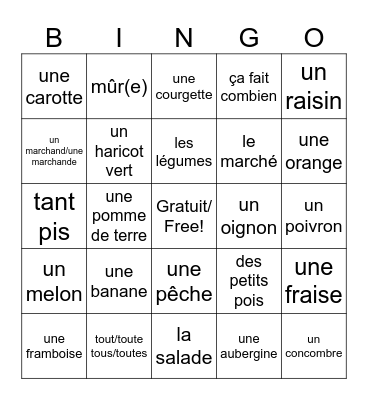 Le marché Bingo Card