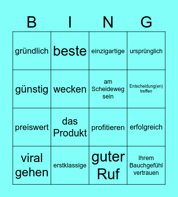 Werbeagentur Bingo Card