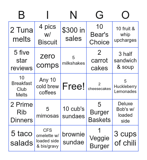 Baytown Bingo Card