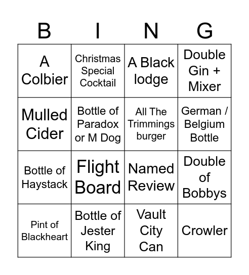 STAFF BINGO Card