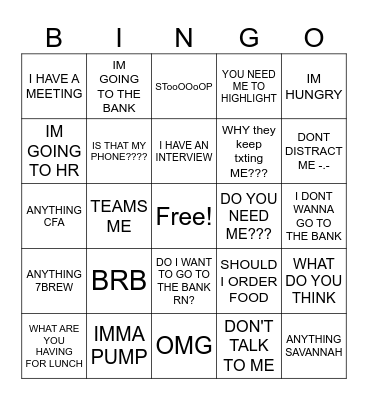 What is Taylor gonna say today Bingo Card