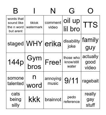 instagram bingo Card