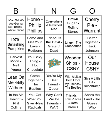 Friendsgiving Music Bingo! Venmo @nate-sacks Bingo Card