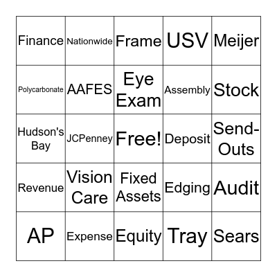 USV BINGO Card