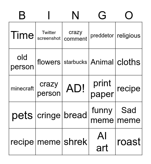 Pinterest  Bingo Card