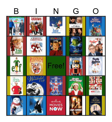 Holiday Movie Bingo Card