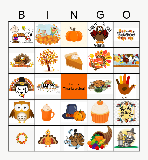 Thanksgiving Bingo Card