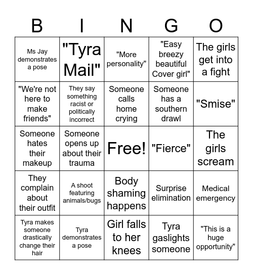 ANTM Bingo Card