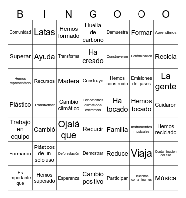 Spa 5 La Tierra Bingo Card