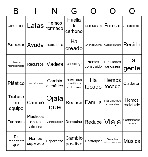 Spa 5 La Tierra Bingo Card