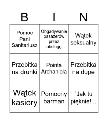 Wycieczkowiec Bingo Card