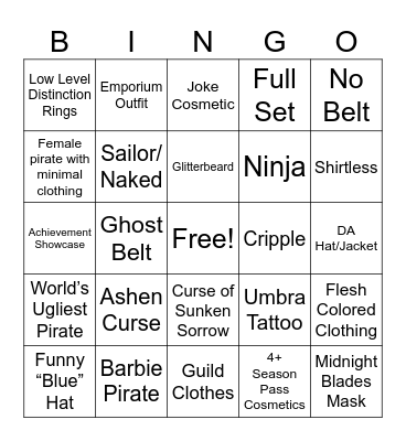 Sea of Variety Bingo Card