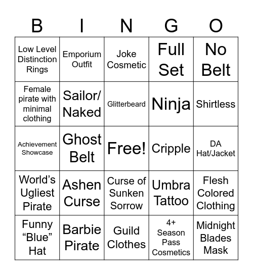 Sea Of Variety Bingo Card