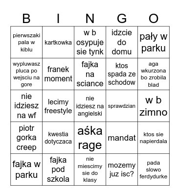 dzien w tpsie Bingo Card