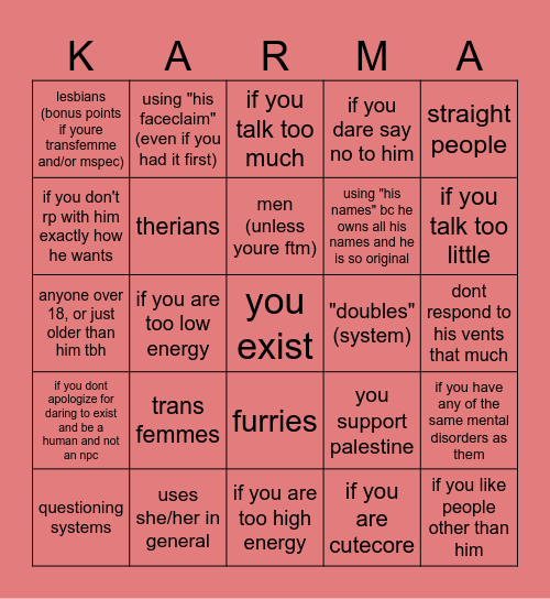 Charma Bingo (New Friend's Edition) Bingo Card