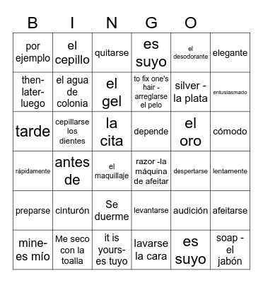 Chapter 2A-BCP Bingo Card