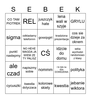 orzel Bingo Card