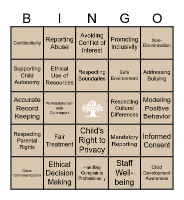 Ethics Bingo Card