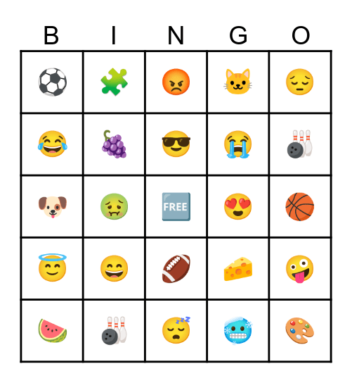 After-School Bingo Card