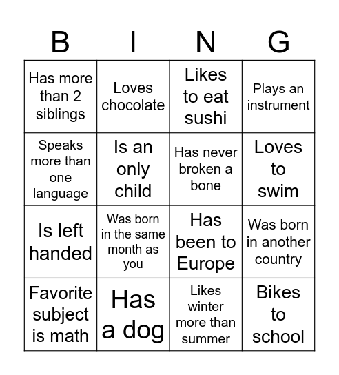 Capstone Connect Meeting 1 Bingo Card