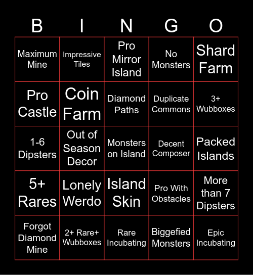 MSM Bingo!! v1.2 Bingo Card